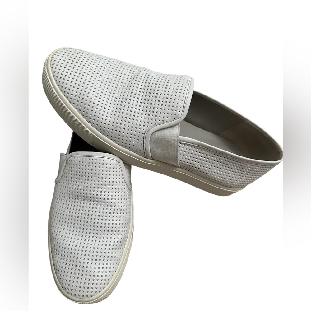 VINCE Blair Perforated Leather Blair Sneaker Shoes , Slip On White comfy size 6